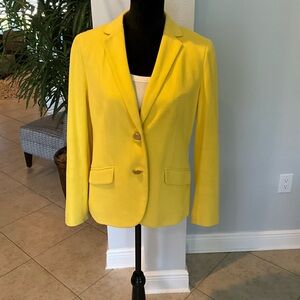 Talbots yellow knit blazer size 10